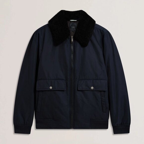 Ted Baker Men's Navy Zip Up Bomber Jacket - X-Large (EU5) - New With Tags - Picture 1 of 11